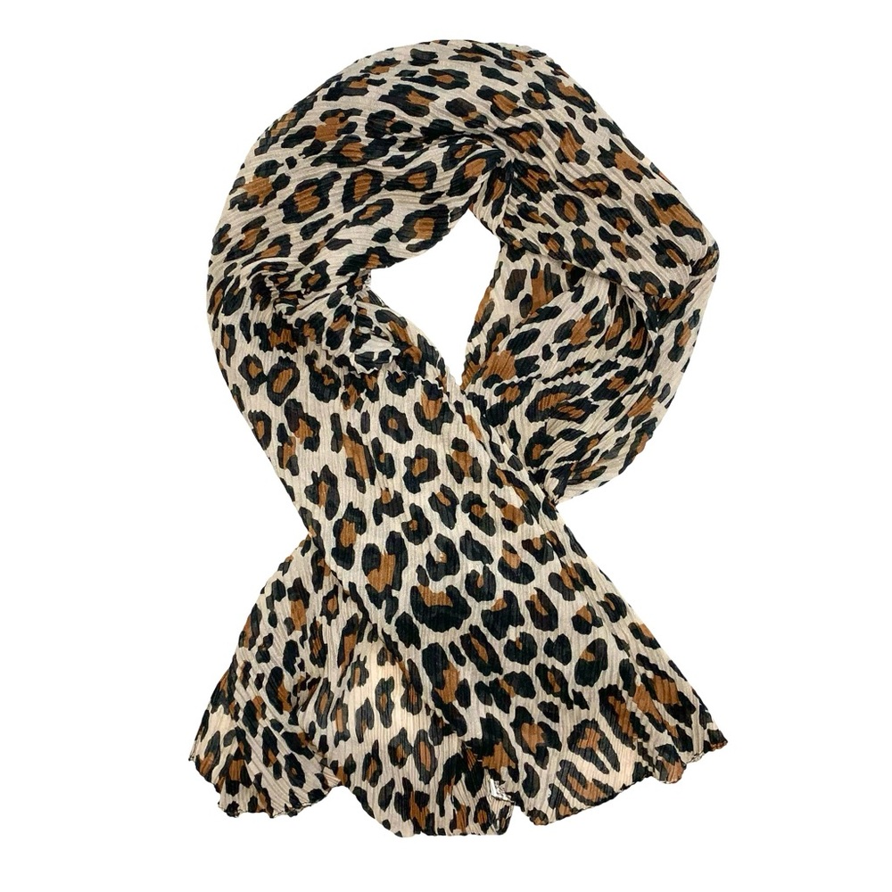 Large Leopard Animal Print Sheer Scarf Wrap Layering Lightweight Chic Classic